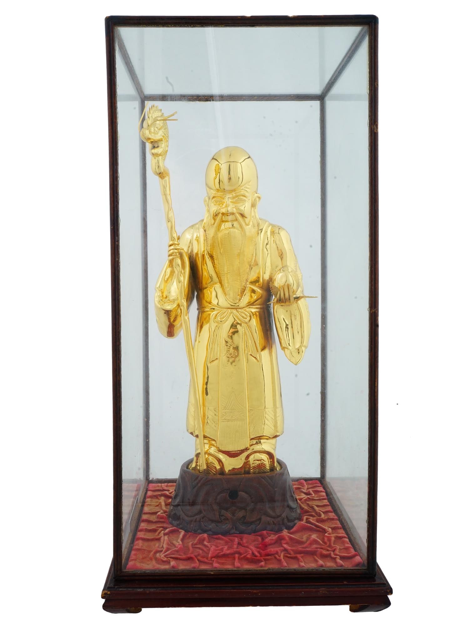VINTAGE CHINESE GILT SILVER STATUE OF SHOUXING (1 of 9)