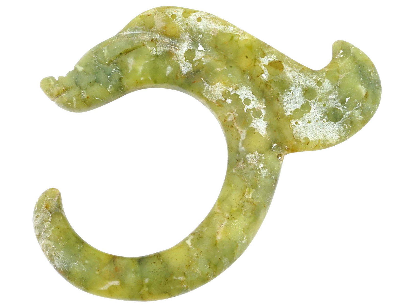 CHINESE HONGSHAN CULTURE DRAGON CARVED JADE AMULET (1 of 7)