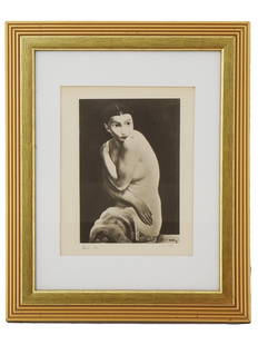 MODERN FRENCH PORTRAIT LITHOGRAPH BY MOISE KISLING: Moise Kisling, French, Polish, 1891 to 1953, black and white lithograph on paper, Demi Nu, depicting a portrait of Kiki de Montparnasse, or Nu Assis, a French cabaret performer, painter, and artists m