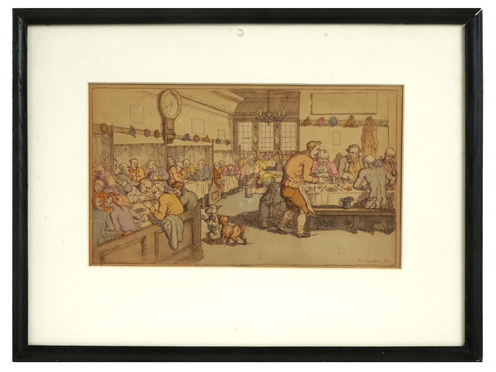 18TH CEN THOMAS ROWLANOSON HAND COLORED ENGRAVING (1 of 4)