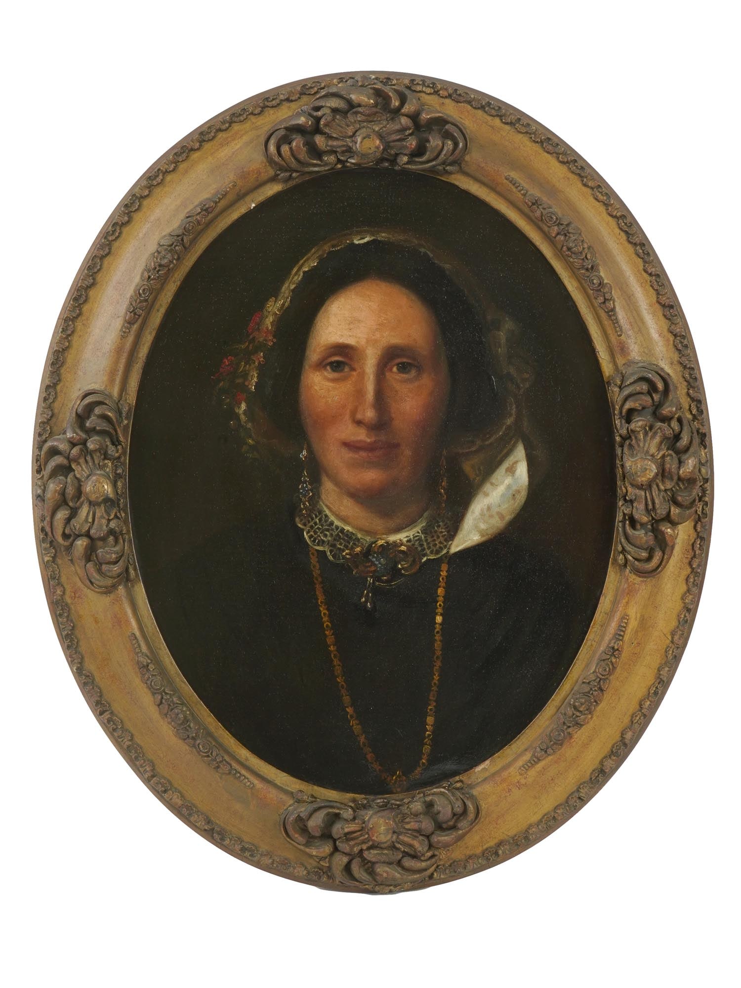 ENGLISH OIL PORTRAIT PAINTING OF WOMAN 19TH CENT (1 of 3)