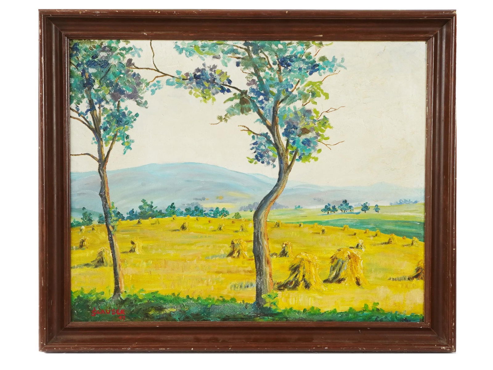 LANDSCAPE OIL PAINTING SIGNED BY JOHN T CLAUSER (1 of 5)