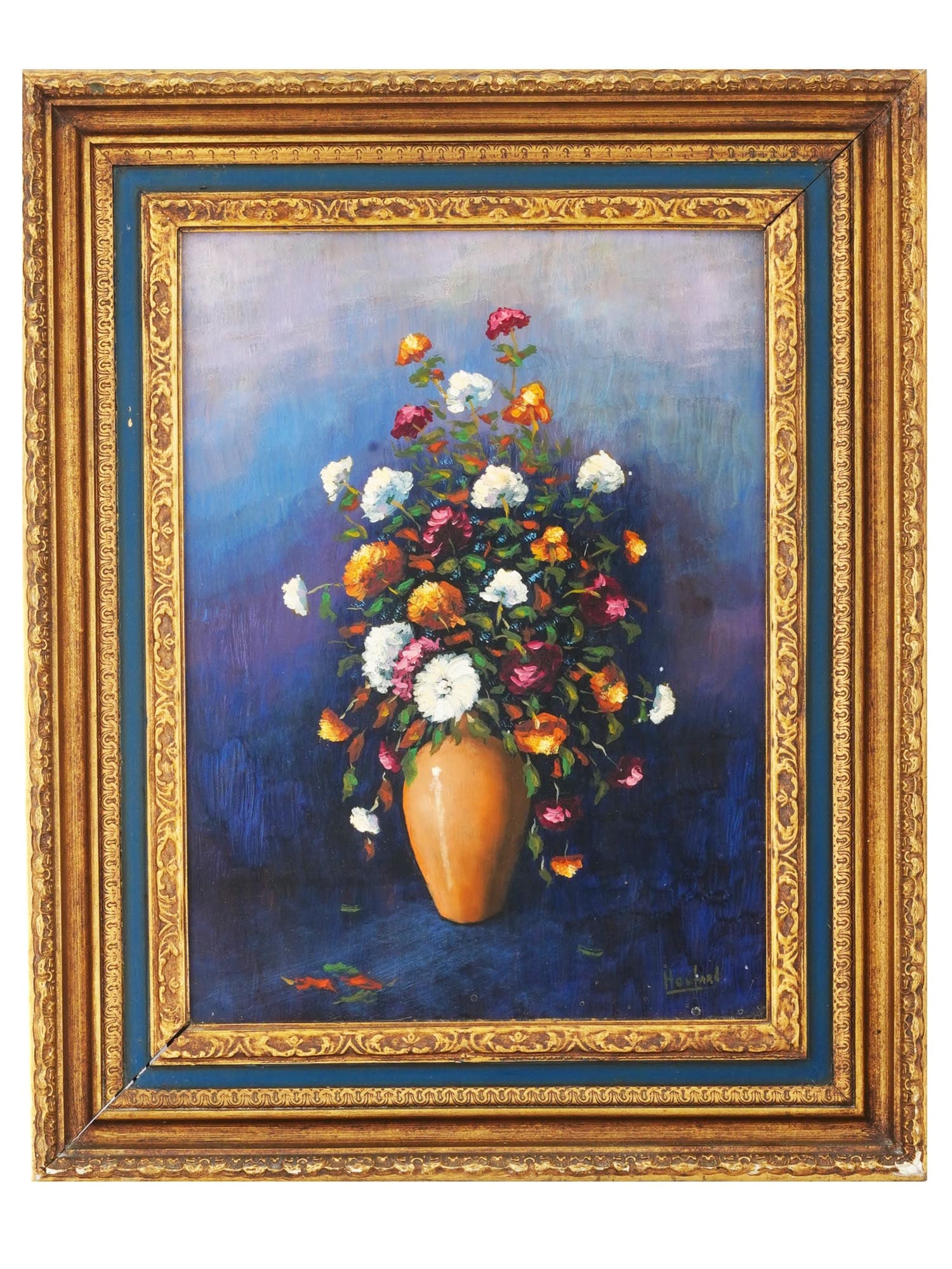 AMERICAN FLORAL STILL LIFE OIL PAINTING BY HOOTARD (1 of 5)