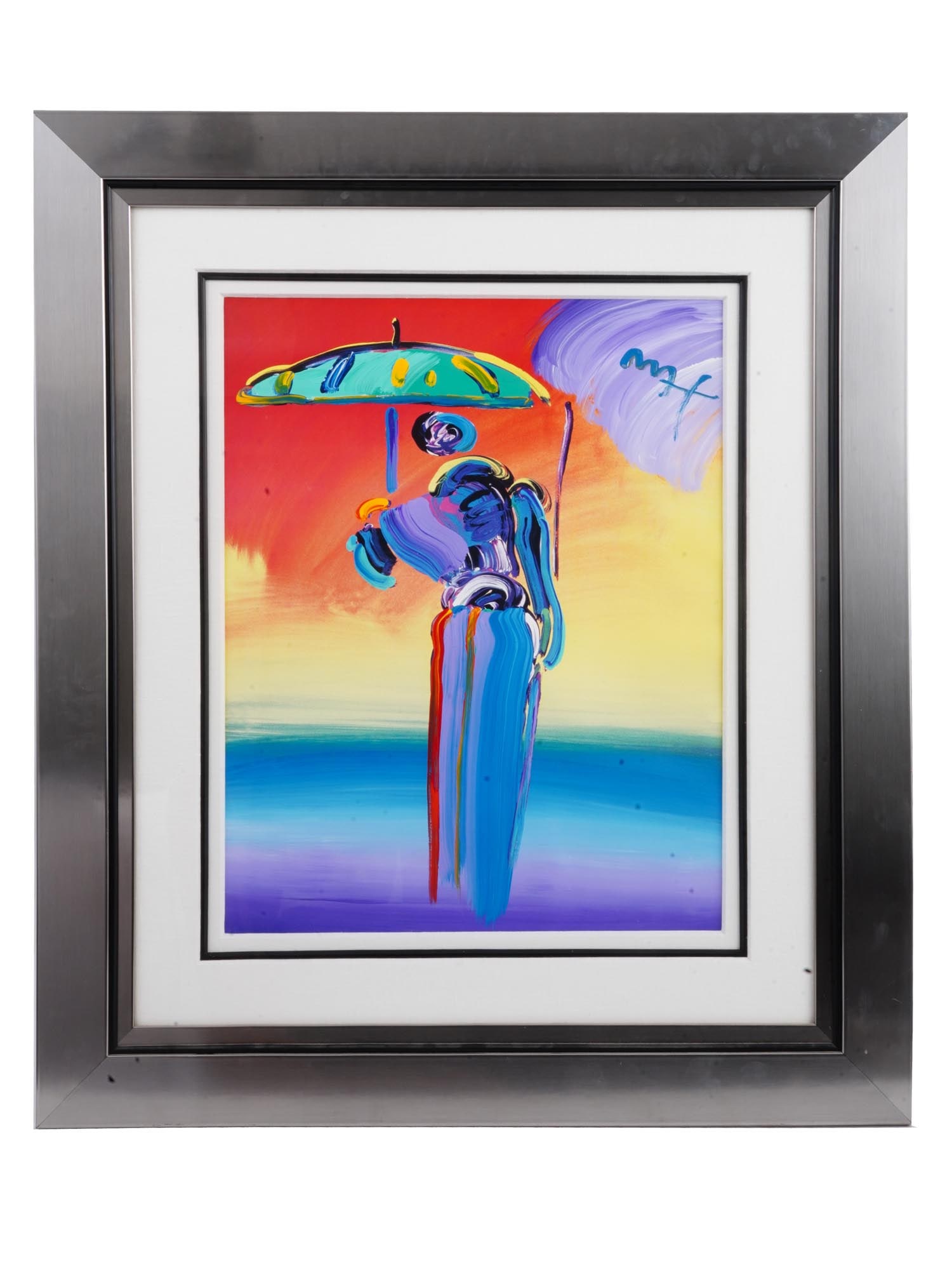 ABSTRACT PAINTING OVER LITHOGRAPH BY PETER MAX (1 of 7)