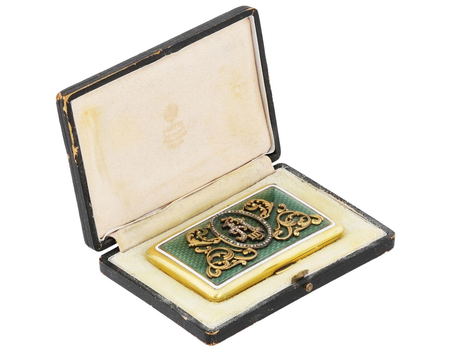 RUSSIAN GILT SILVER ENAMEL CIGARETTE CASE ALEXANDER III (1 of 10)