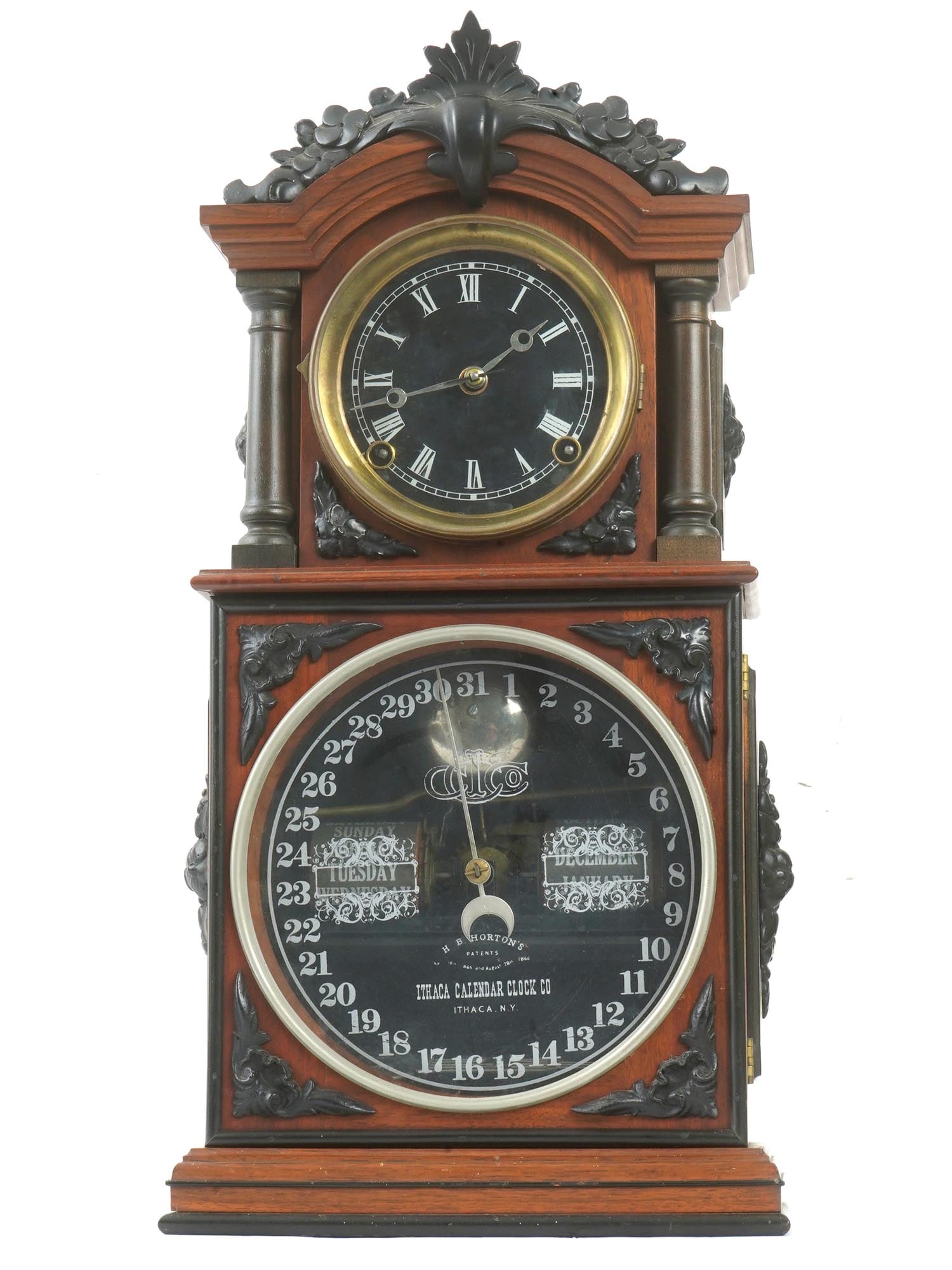 ANTIQUE ITHACA NEW YORK CLOCK W CALENDAR 1880S (1 of 12)