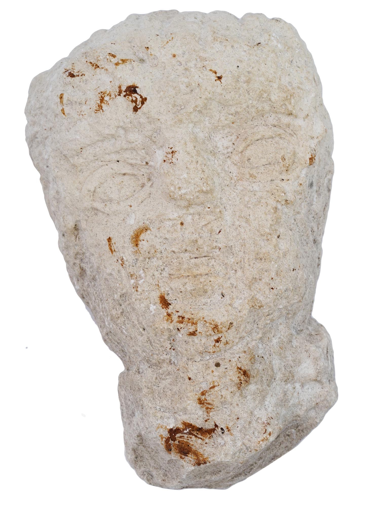 ANCIENT ROMAN PERIOD PALESTINE CARVED LIMESTONE HEAD (1 of 7)