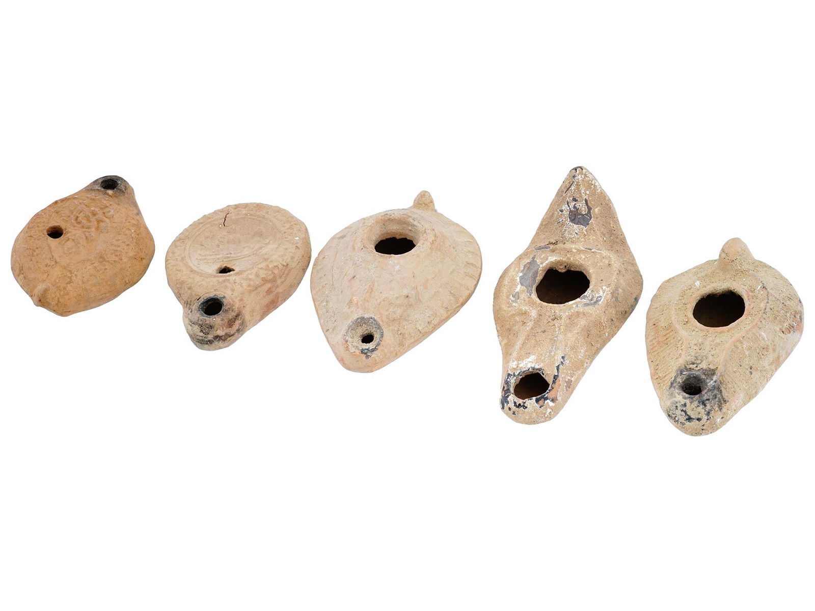 ANCIENT ROMAN EMPIRE UNGLAZED CERAMIC OIL LAMPS (1 of 10)