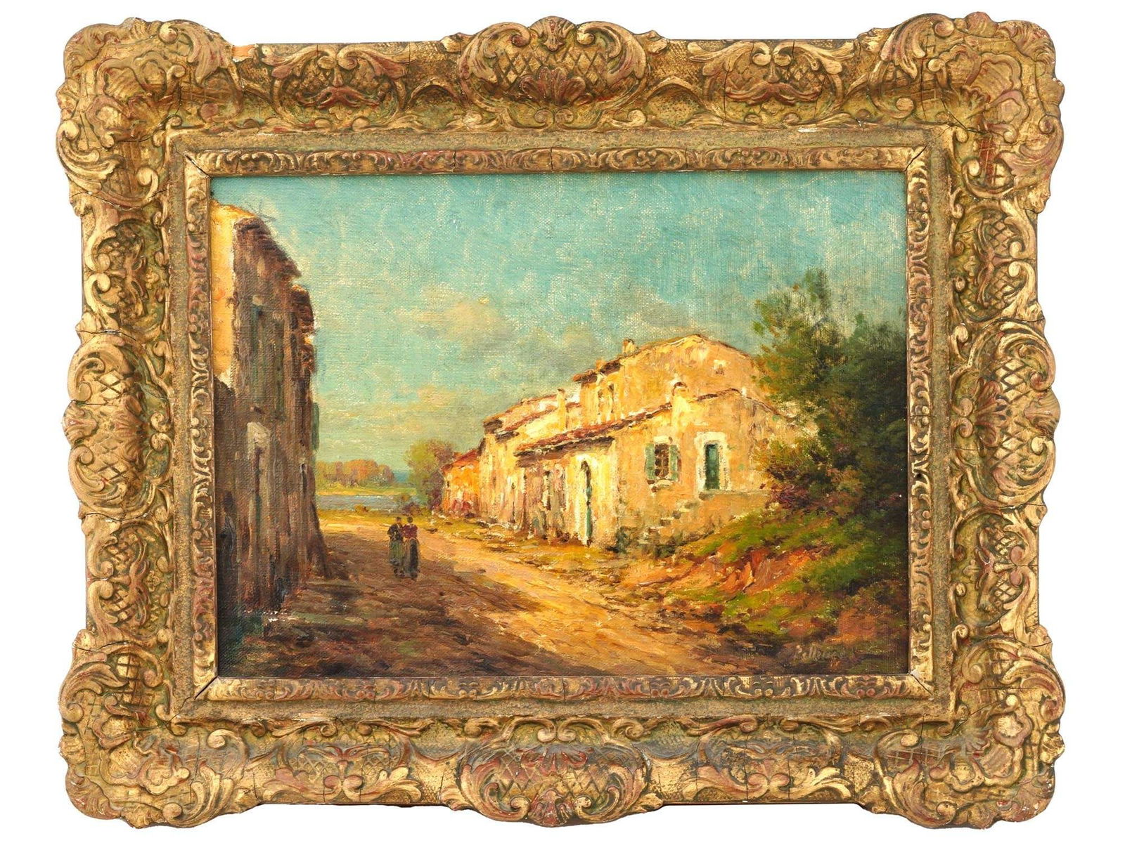 ANTIQUE FRENCH LANDSCAPE PAINTING BY PELLETIER (1 of 6)