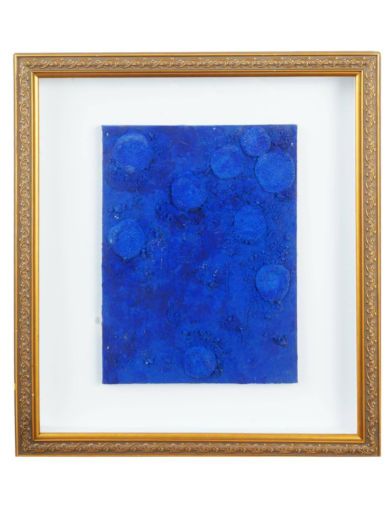 Attr Yves Klein Monochrome Blue Mixed Media Painting Auction