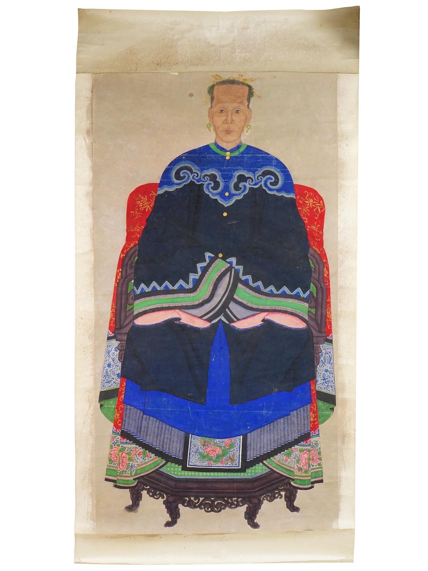 19TH C CHINESE ANCESTOR PORTRAIT WATERCOLOR PAINTING (1 of 10)