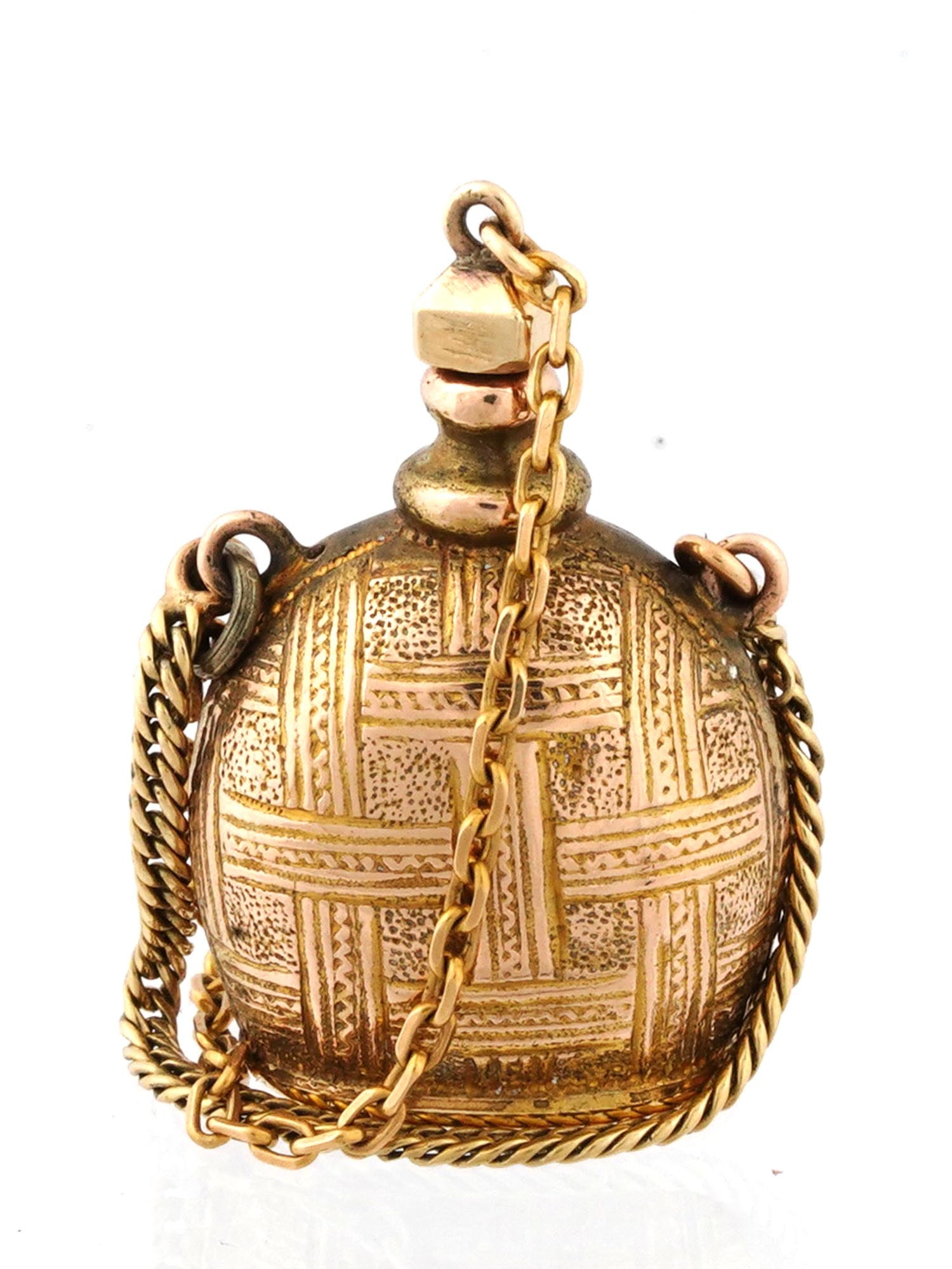 ANTIQUE ENGLISH GOLD PERFUME BOTTLE WITH A SEAL (1 of 6)