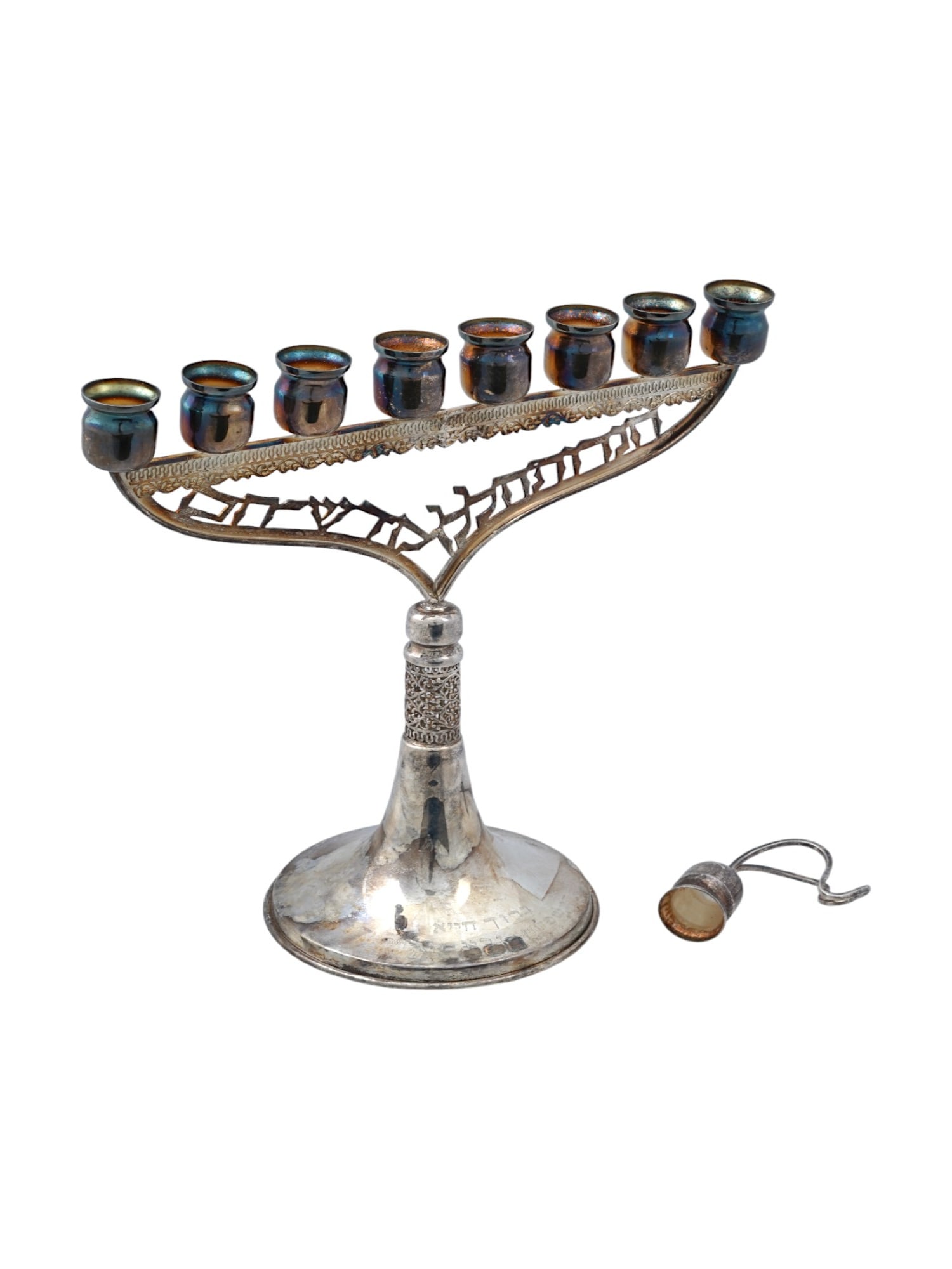 ANTIQUE JUDAICA STERLING SILVER MENORAH F HANUKKAH (1 of 8)