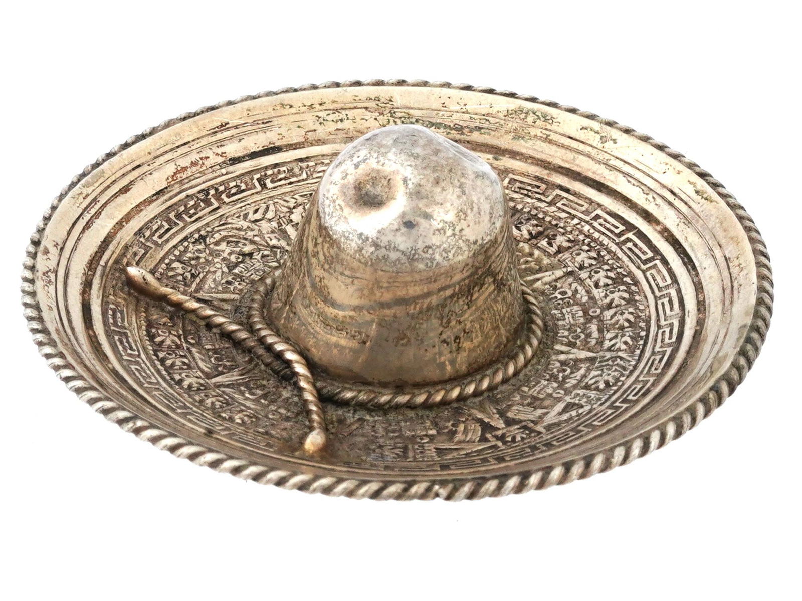 MEXICAN MINIATURE STERLING SILVER SOMBRERO HAT (1 of 6)