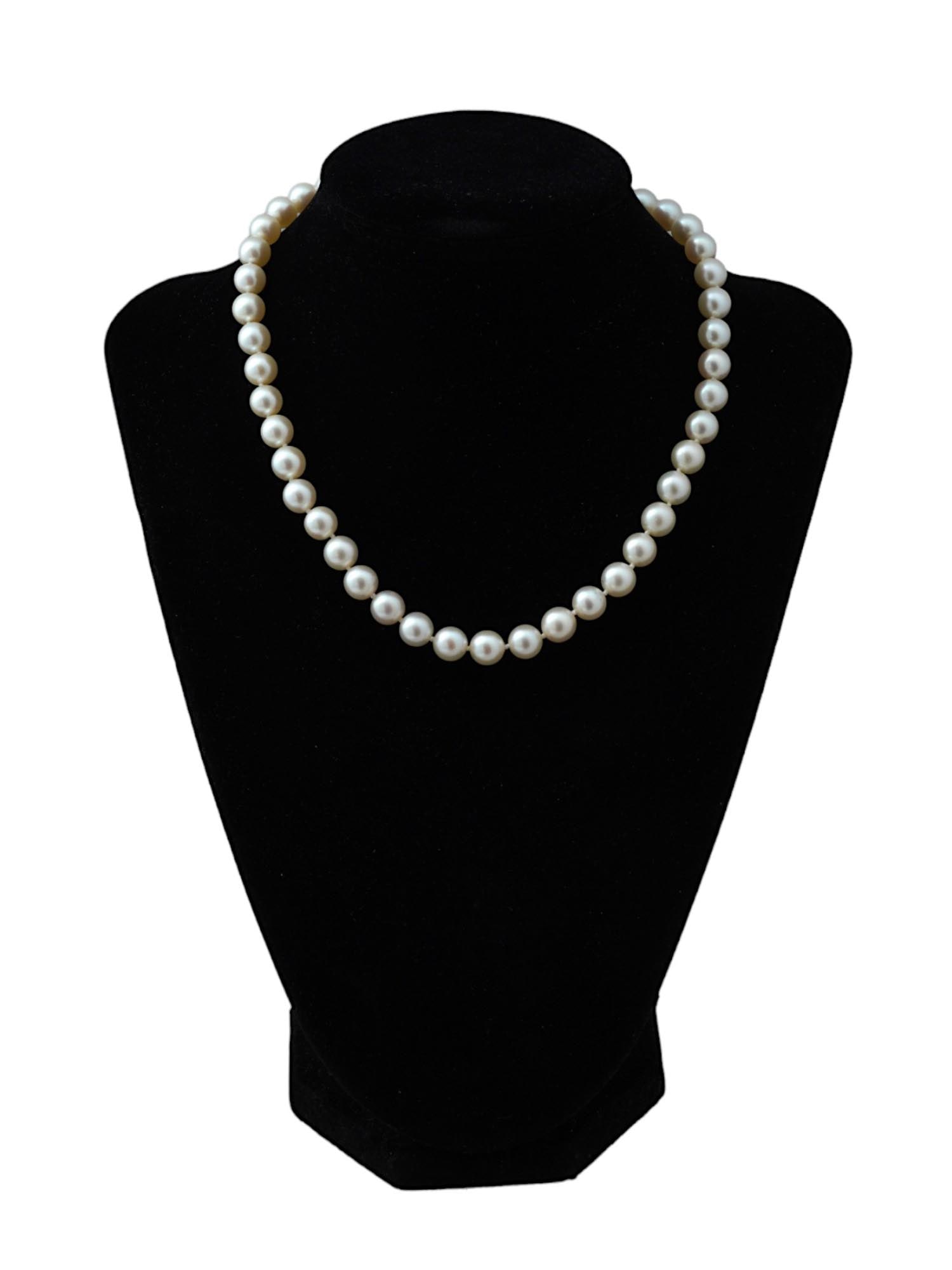 14K GOLD DIAMONDS PEARL BEADED JEWELRY NECKLACE (1 of 5)