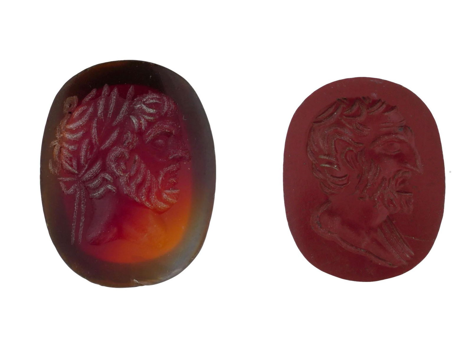 ANCIENT ROMAN INTAGLIO SEALS WITH MALE HEADS (1 of 3)