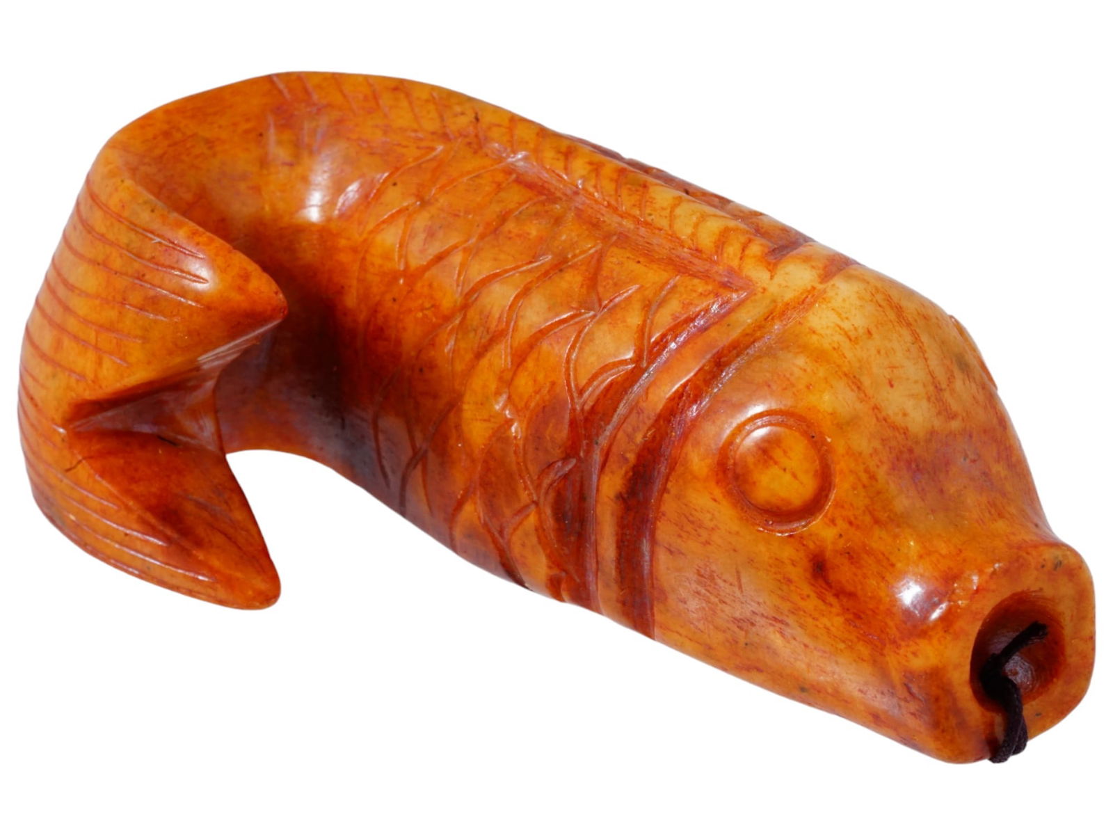 ANTIQUE CHINESE FISH CARVED JADE AMULET PENDANT (1 of 7)