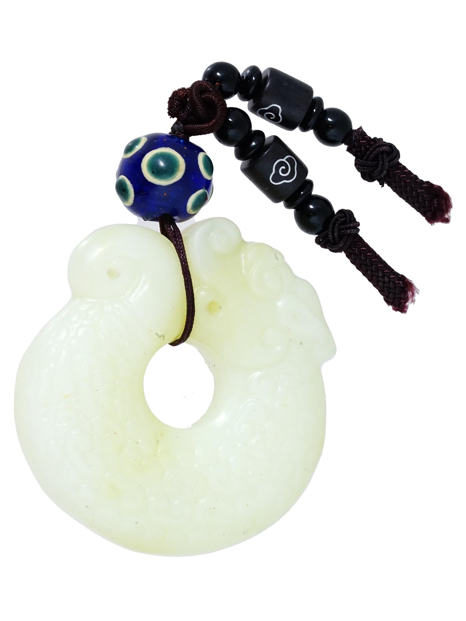 ANTIQUE CHINESE DRAGON CARVED JADE AMULET PENDANT (1 of 5)