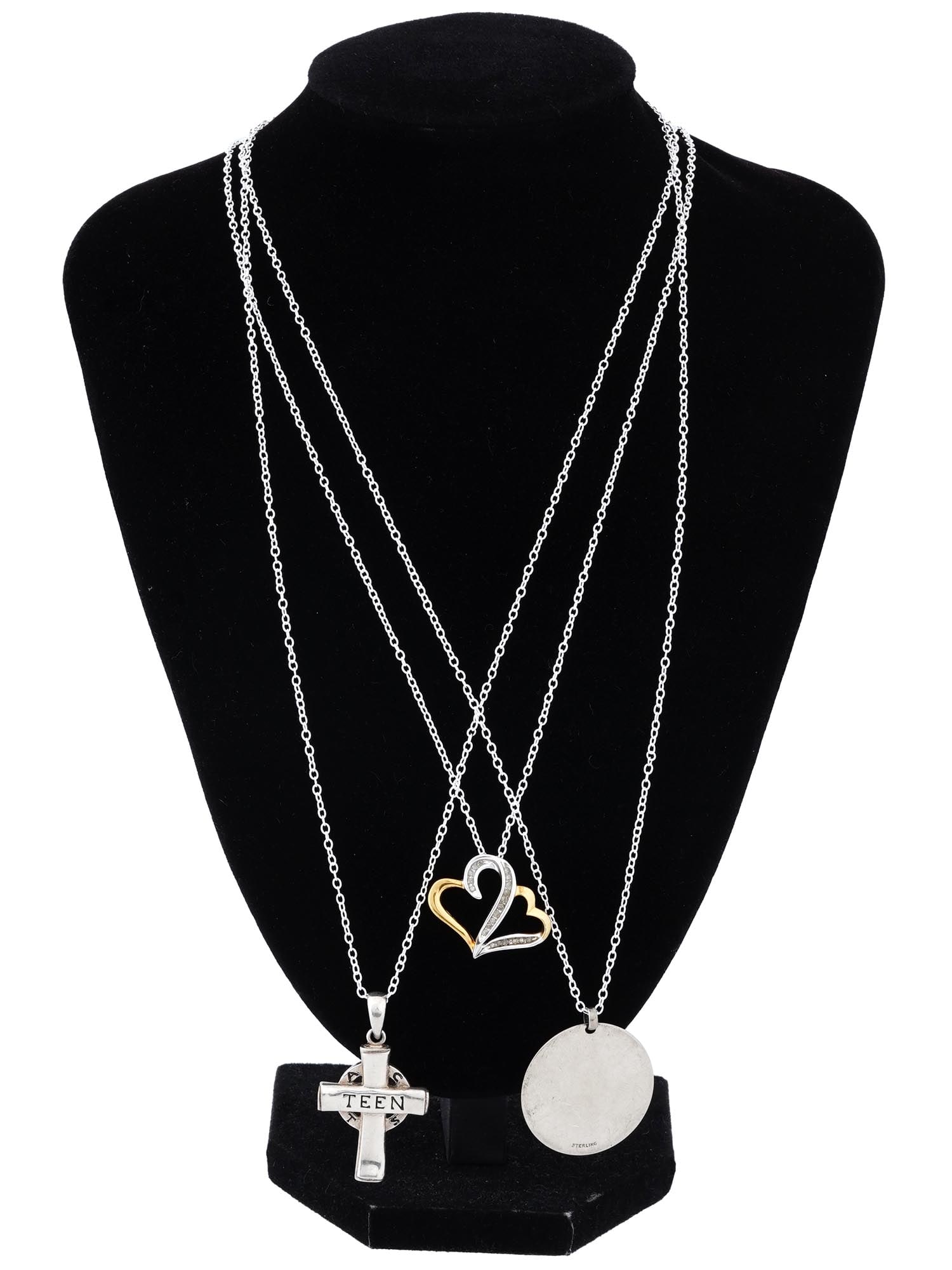 VINTAGE STERING SILVER PENDANT NECKLACES (1 of 8)