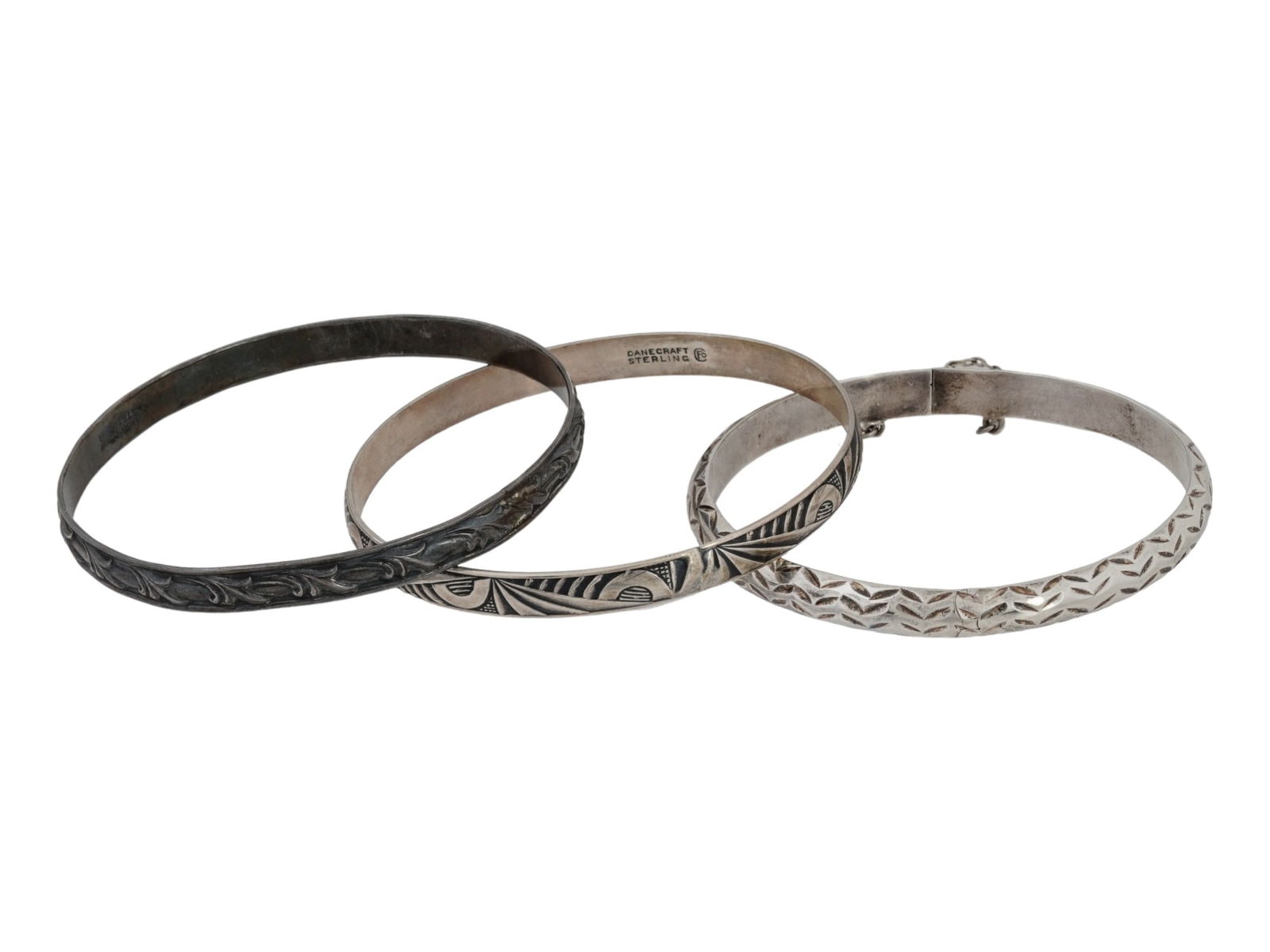 LOT OF DANECRAFT ENGRAVED STERLING SILVER BRACELET (1 of 7)