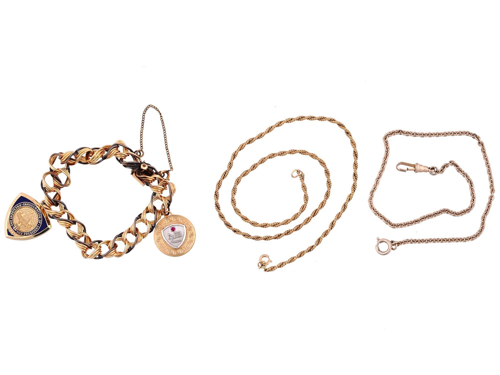 VINTAGE 12K GOLD FILLED CHAIN NECKLACES AND BRACELET (1 of 8)