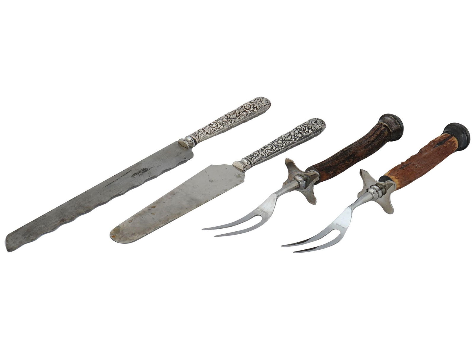 ANTIQUE TABLEWARE SERVING SETS KNIFE SERVER AND FORKS (1 of 6)