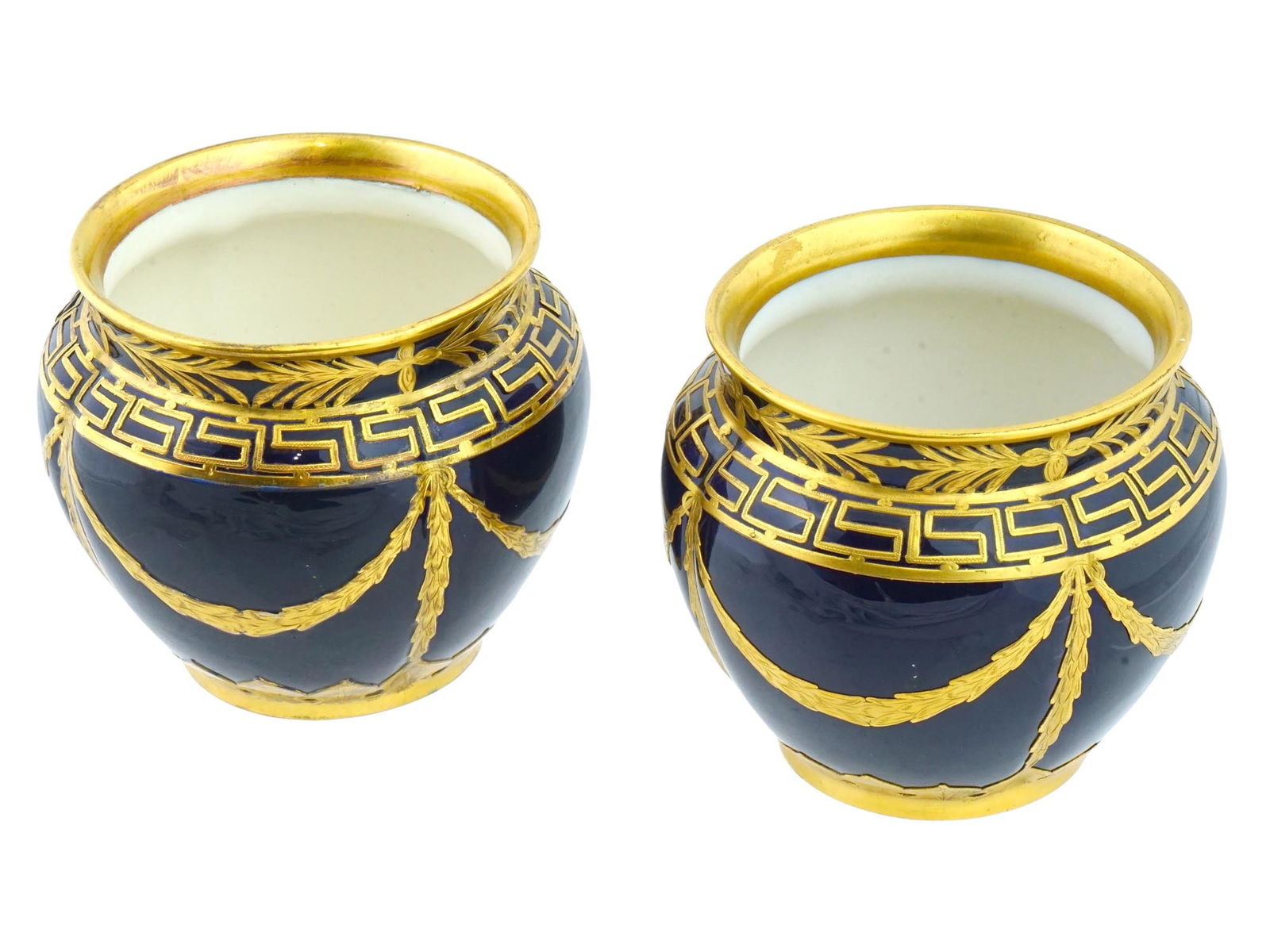 FRENCH BLUE PORCELAIN GILT ORMOLU MOUNTS PLANTERS (1 of 10)