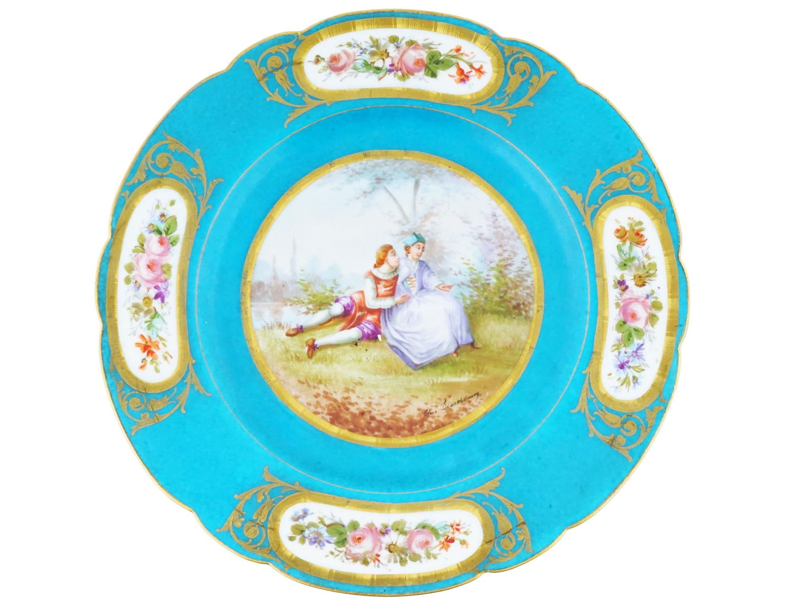 ANTIQUE FRENCH CHATEAU DES TUILERIES PORCELAIN PLATE (1 of 6)