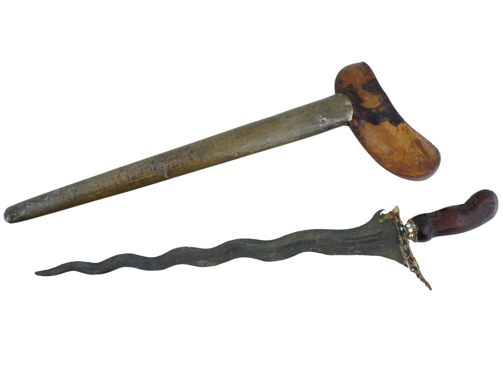 ANTIQUE INDONESIAN KRIS JAVA DAGGER W SCABBARD (1 of 12)