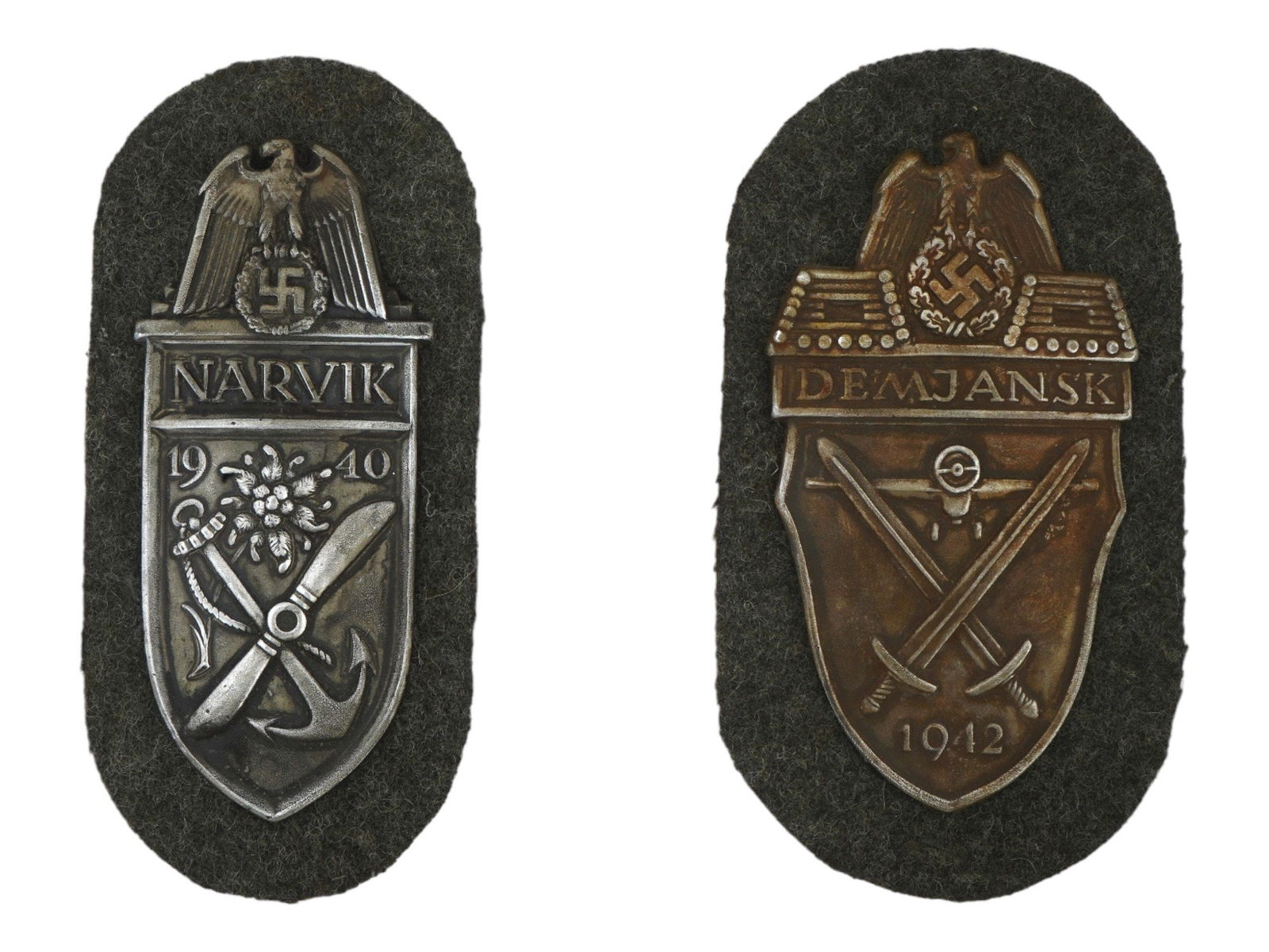 GERMAN WWII TYPE NARVIK AND DEMJANSK SHIELDS (1 of 3)