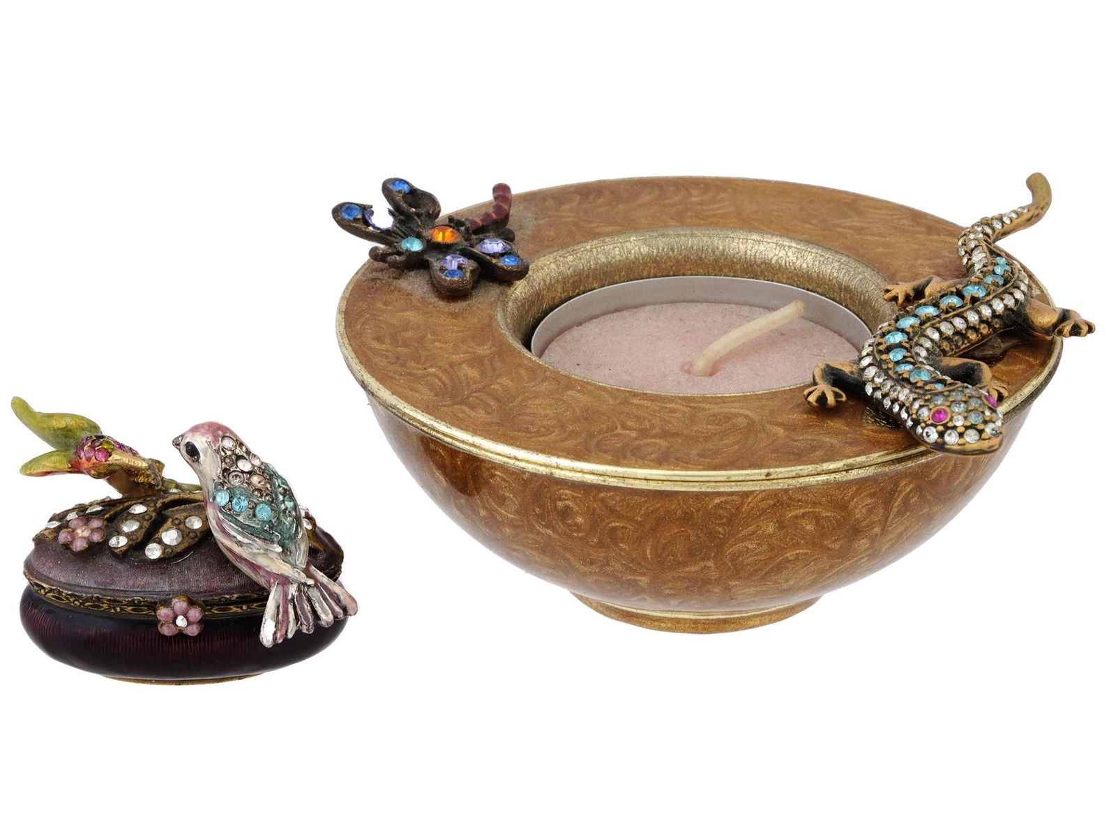 JAY STRONGWATER JEWELED TRINKET BOX AND CANDLE HOLDER (1 of 9)