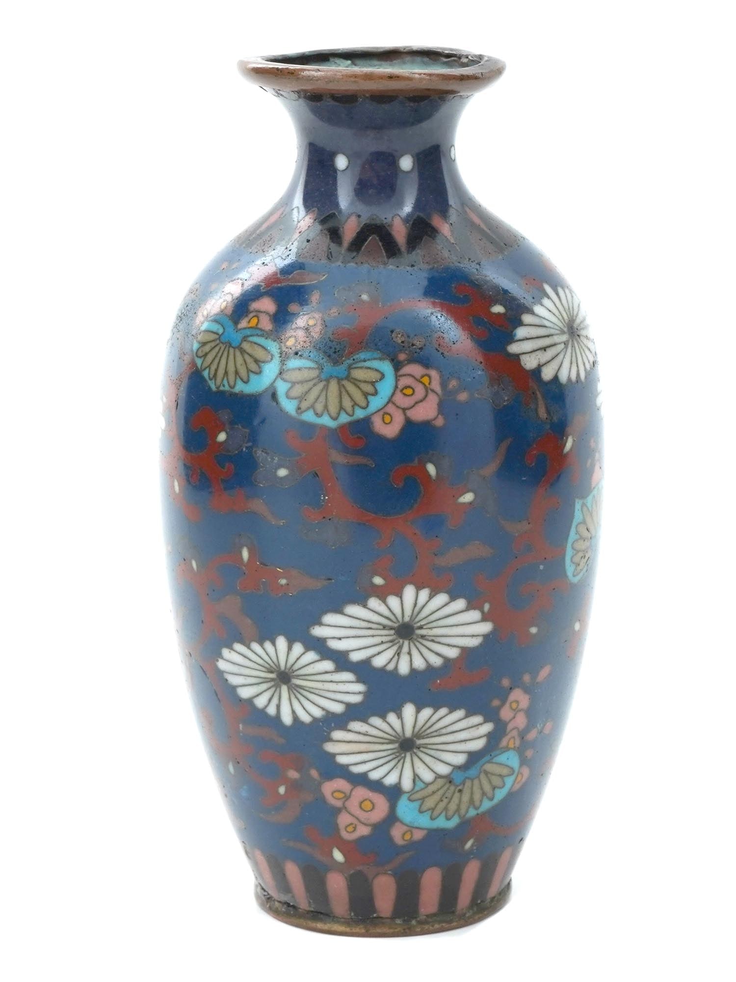 ANTIQUE JAPANESE MEIJI ERA CLOISONNE ENAMEL VASE (1 of 6)