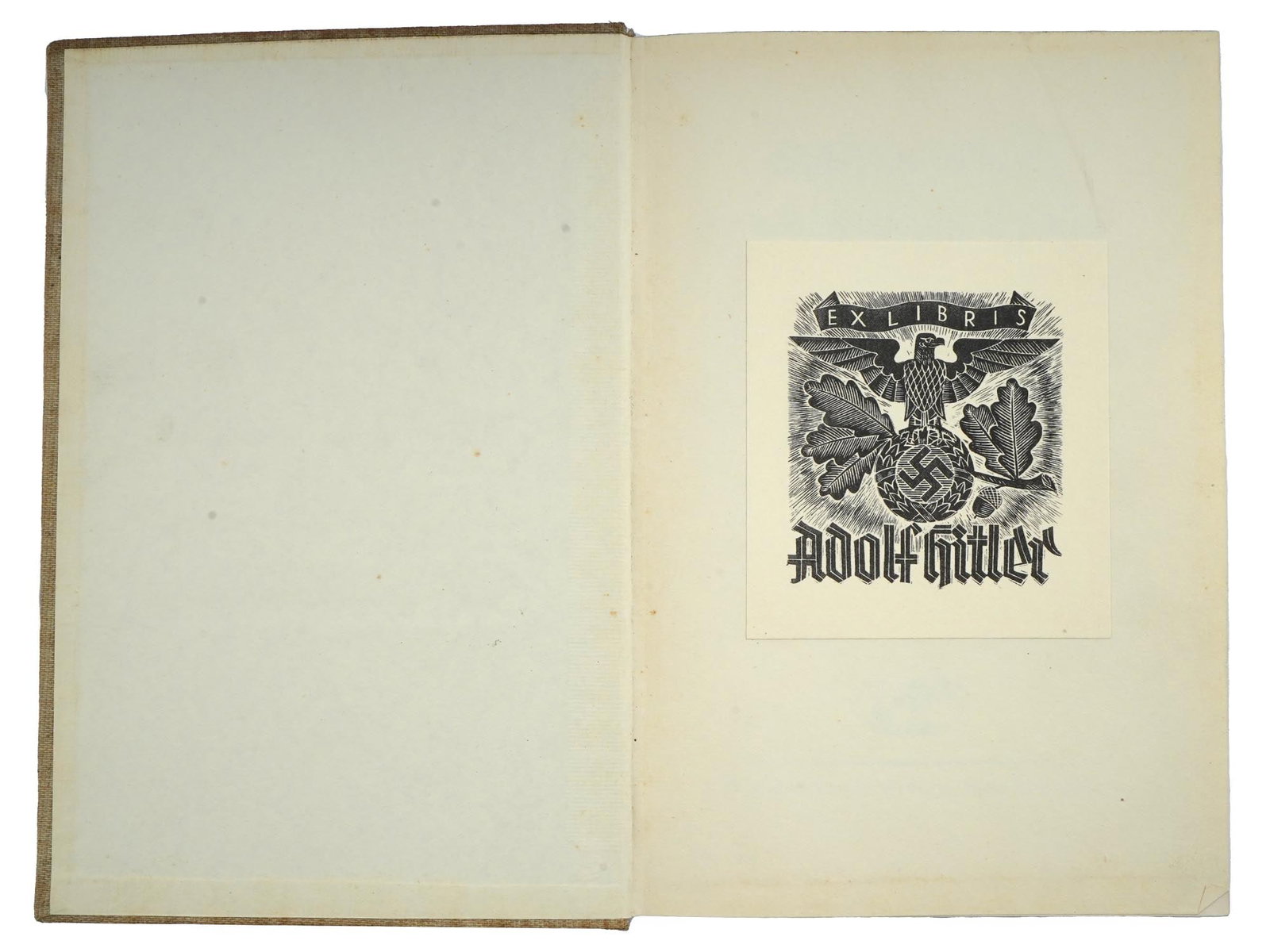 RACIAL SUBJECT BOOK FROM ADOLF HITLERS LIBRARY: A German book, Rassenkunde des deutschen Volkes, Racial Science of the German People, a book written by German race researcher and Nazi Party member Hans Gunther, from Adolf Hitlers personal library. 