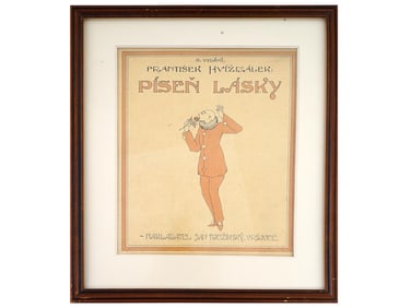 CZECH LITHOGRAPH SHEET MUSIC PISEN LASKY HVIZDALEK