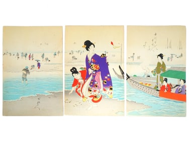 JAPANESE WOODBLOCK PRINT BY CHIKANOBU YOSHU