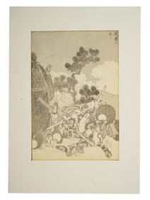 19TH C JAPANESE WOODBLOCK PRINT BY KATSUSHIKA HOKUSAI