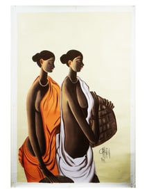 INDIAN OIL PAINTING BY B PRABHA WITH CERTIFICATE