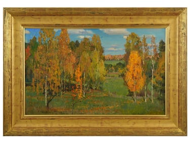 RUSSIAN PAINTING BY STANISLAV ZHUKOVSKY GOLDEN AUTUMN