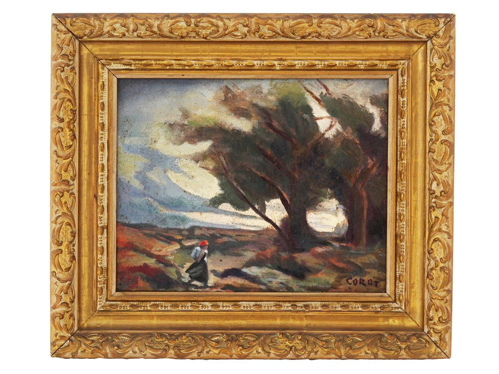 FRENCH LANDSCAPE OIL PAINTING BY CAMILLE COROT (1 of 4)