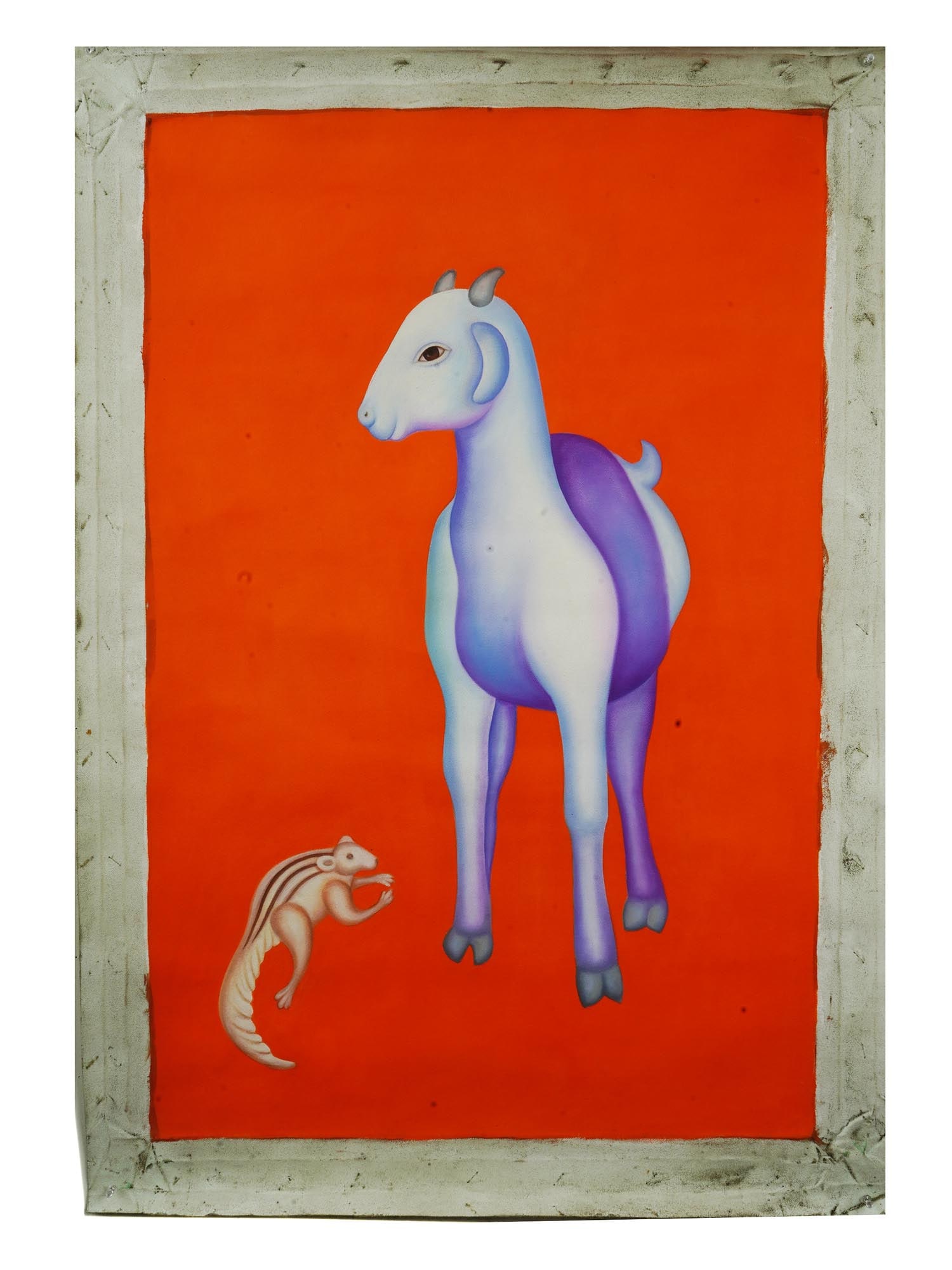 INDIAN PAINTING GOAT AND SQUIRREL BY MANJIT BAWA (1 of 5)