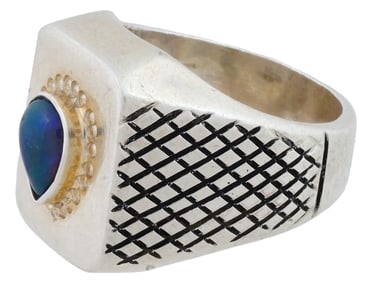 ST SILVER JEWELRY RING WITH ETHIOPIAN OPAL STONE