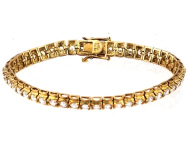VINTAGE GOLD PLATED STERLING SILVER TENNIS BRACELET