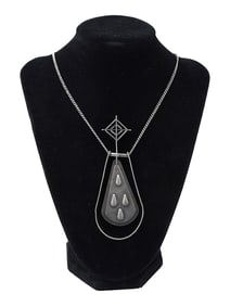 VINTAGE STERLING SILVER MODERNIST NECKLACE