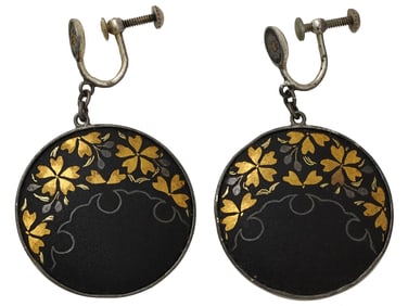 VINTAGE JAPANESE STERLING SILVER DANGLE EARRINGS