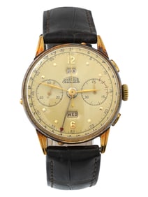 ANTIQUE ANGELUS CHRONODATO 18K GOLD WRISTWATCH