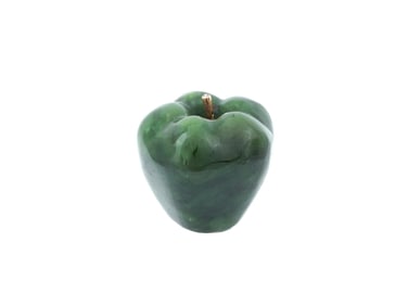 RUSSIAN APPLE 14K GOLD JADE DIAMOND PAPERWEIGHT