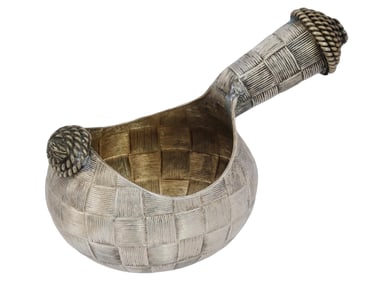 RUSSIAN 84 SILVER TROMPE LOEIL WICKER DESIGN KOVSH