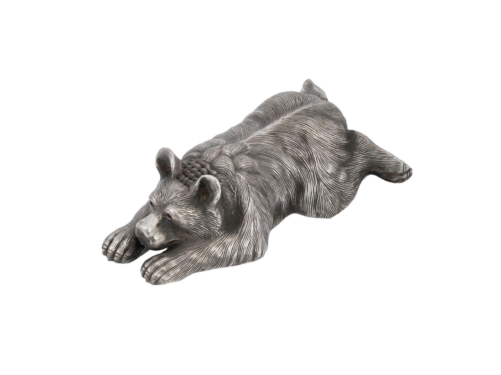 RUSSIAN 84 SILVER RUBY STONES FIGURINE OF BEAR (1 of 9)