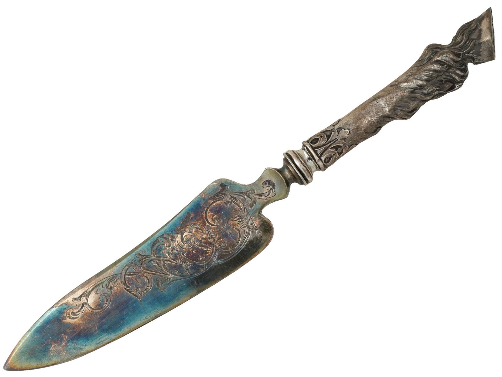 STERLING SILVER SERVING KNIFE WITH HOOF HANDLE (1 of 6)