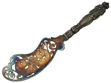 ANTIQUE STERLING SILVER SERVING KNIFE FOR FISH